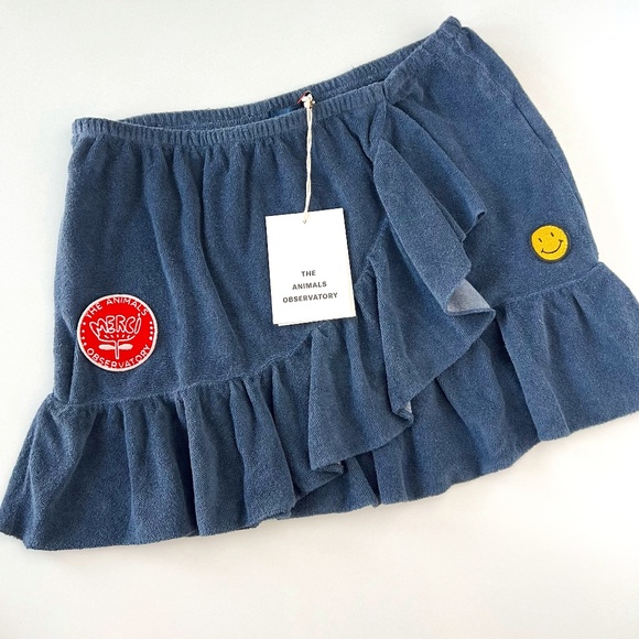 NWT The Animals Observatory Navy Ruffled Terry Cloth Skirt size 10 - Picture 1 of 9